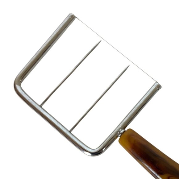 Vintage Cake Cheese Slicer Cutter Bakelite Tortoise Shell Handle - Picture 2 of 4